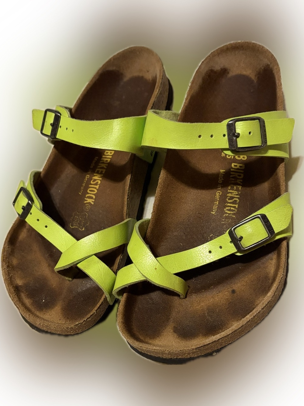 Birkenstock Lime Green Strappy Women's Sandals